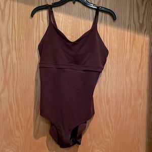 Athleta size large leotard bodysuit, burgundy color.
